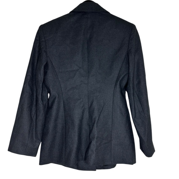 Nieman Marcus Exclusive Women's Blazer Charcoal Gray 10 100% Wool Faux Pockets - Picture 2 of 4